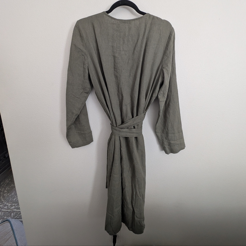LinenFox Rosemary Linen Wrap Dress - Picture 2 of 6